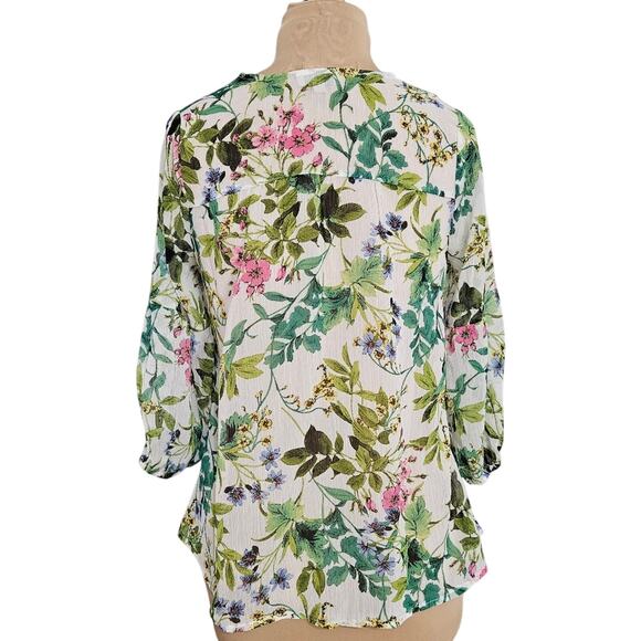 Chenault Tassel Top Womens Small Floral Bloomcore Spring Boho Hippie Vibrant - Picture 2 of 13